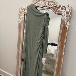 Sophie Rue One-Shoulder Dress in Olive